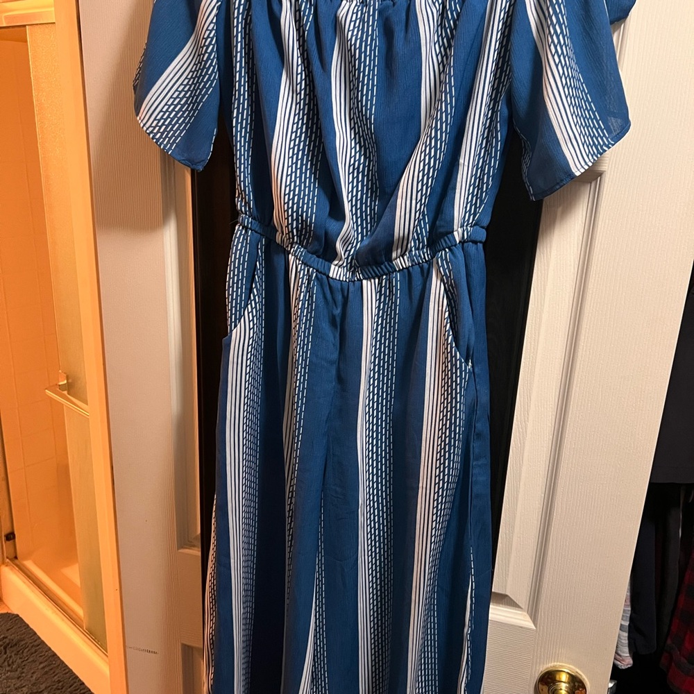 Blue Striped Women's Dress
